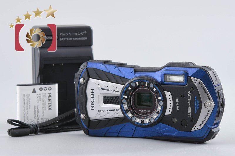 "Shutter count 2,216" Ricoh Pentax WG-40W Blue 16.0 MP Waterproof Action Camera
