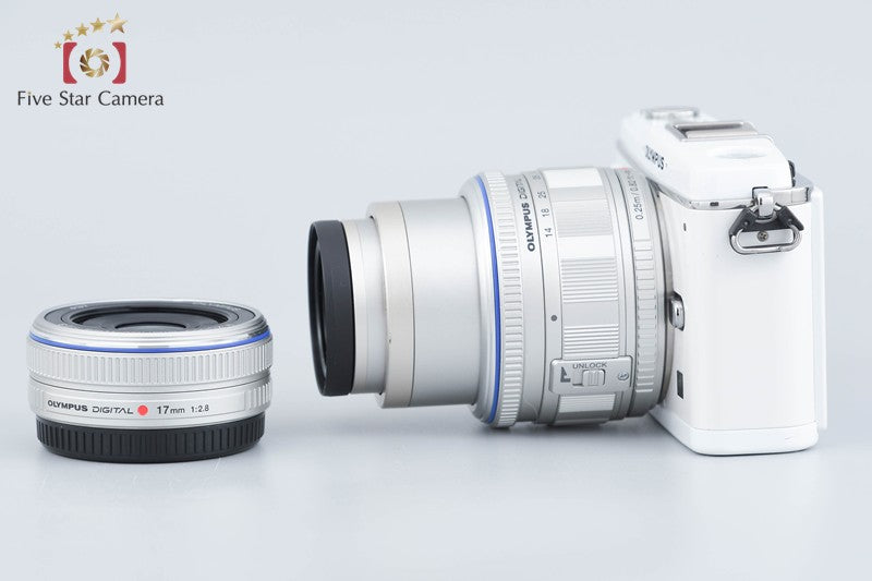 "Count 1,420" Olympus PEN E-P1 White 12.3 MP Digital Camera 14-42 17 Lenses