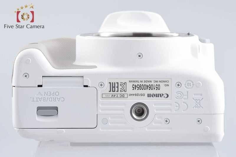 "Count 5,260" Canon EOS Kiss X7 / Rebel SL1 / 100D White 18.0 MP DSLR Camera