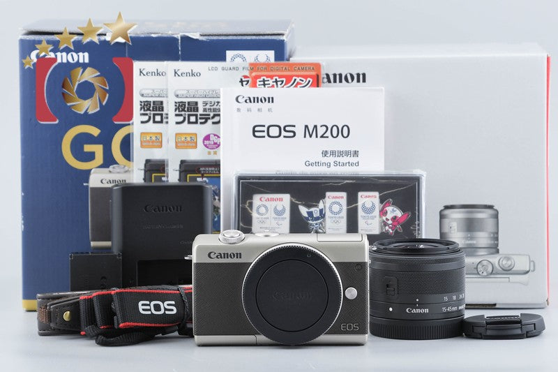 "Count 3,000" Canon EOS M200 Limited Gold 24.1 MP 15-45 Lens Kit w/ Box