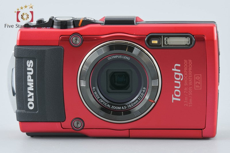 "Shutter count 7" Olympus STYLUS TG-4 Tough Red 16.0 MP Digital Camera