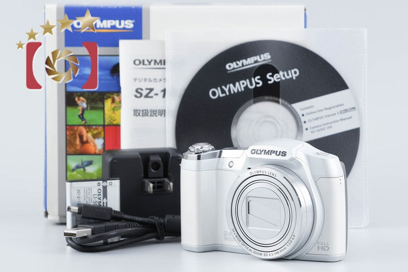 Olympus Stylus SZ-16 White 16.0 MP Digital Camera w/ Box