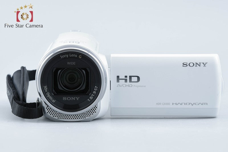Sony Handycam HDR-CX680 White Digital HD Camcorder w/ Box [Multiple Languages]