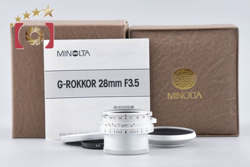 Minolta G-ROKKOR 28mm f/3.5 Silver L39 LTM Leica Thread Mount w/ Box