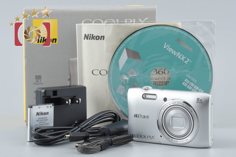 Nikon COOLPIX S3600 Crystal Silver 20.0 MP Digital Camera w/ Box