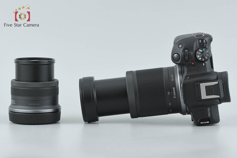 Canon EOS R50 Black 24.2 MP RF-S 18-45 55-210 Lenses w/ Box