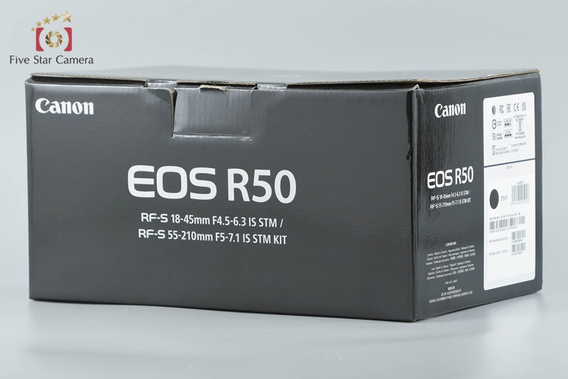 Canon EOS R50 Black 24.2 MP RF-S 18-45 55-210 Lenses w/ Box