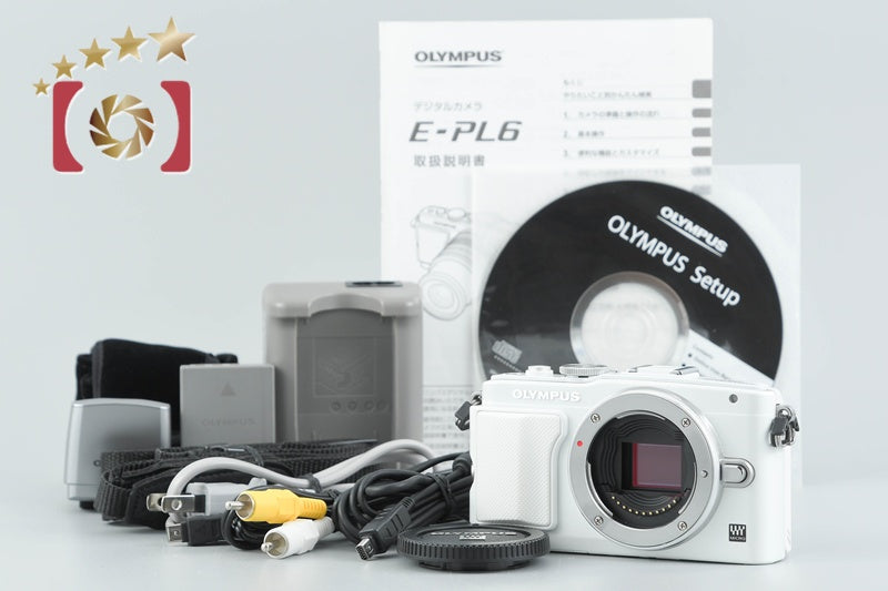 "Count 3,208" Olympus PEN Lite E-PL6 White 16.1MP Digital Mirrorless Camera Body