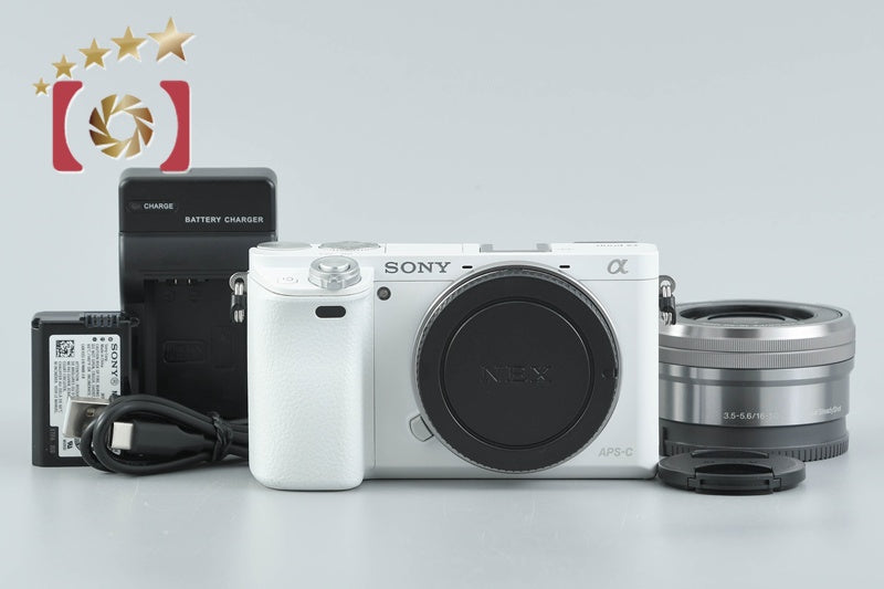Sony Alpha α6000 ILCE-6000L White 24.3 MP 16-50 Lens [Multiple Languages]
