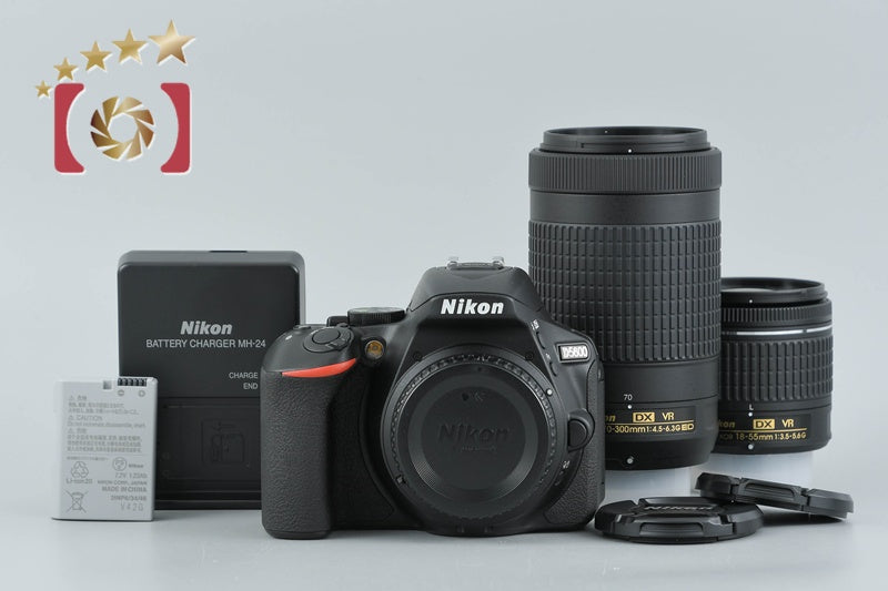 "Shutter count 72" Nikon D5600 24.2 MP SLR Digital Camera 18-55 70-300 VR Lenses