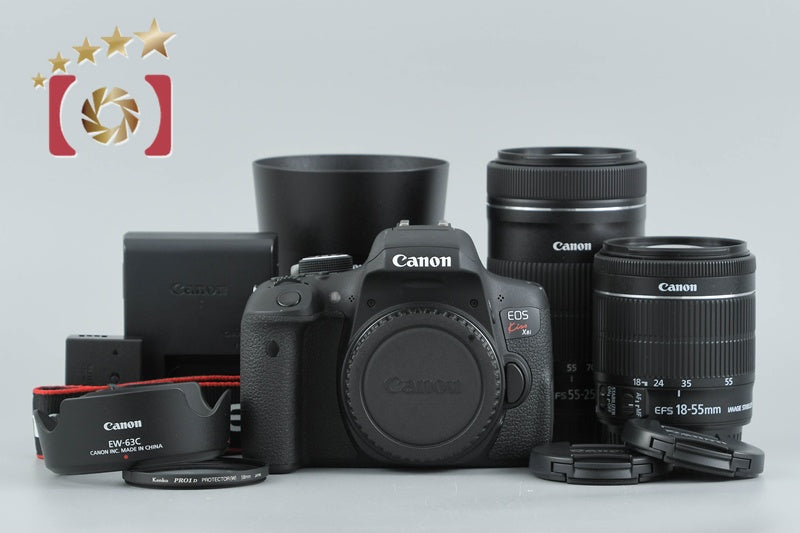 Canon EOS Kiss X8i / Rebel T6i / 750D 24.2 MP DSLR EF-S 18-55 55-250 Lenses