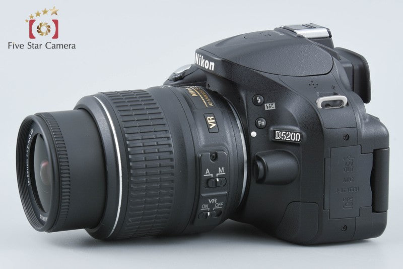 "Shutter count 3,598" Nikon D5200 Black 24.1 MP DSLR Camera 18-55 VR Lens