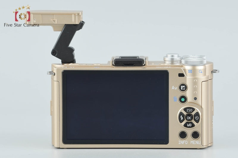 "Count 994" PENTAX Q-S1 Gold x Cream 12.4 MP Digital Mirrorless Camera 5-15 Lens