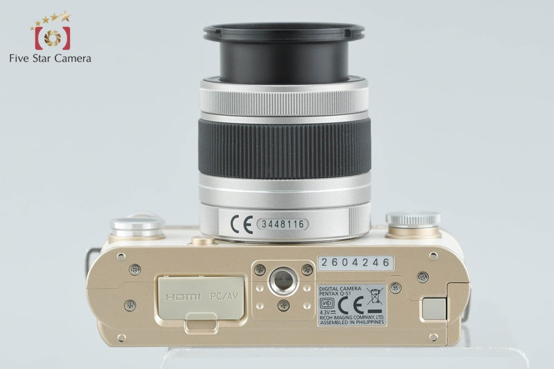 "Count 994" PENTAX Q-S1 Gold x Cream 12.4 MP Digital Mirrorless Camera 5-15 Lens