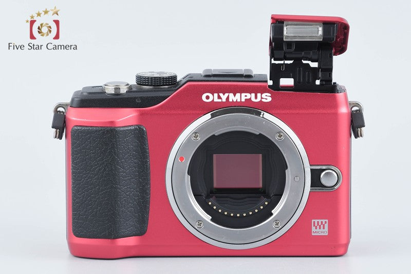 "Count 197" Olympus PEN Lite E-PL2 Red 12.3 MP Digital Camera 14-42 Lens