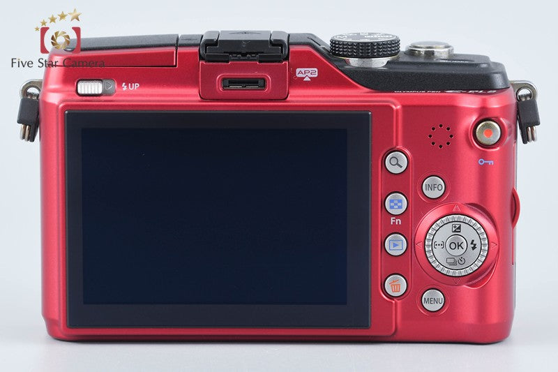 "Count 197" Olympus PEN Lite E-PL2 Red 12.3 MP Digital Camera 14-42 Lens