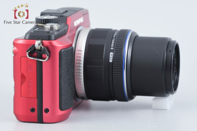 "Count 197" Olympus PEN Lite E-PL2 Red 12.3 MP Digital Camera 14-42 Lens