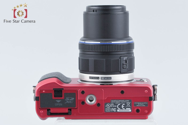 "Count 197" Olympus PEN Lite E-PL2 Red 12.3 MP Digital Camera 14-42 Lens