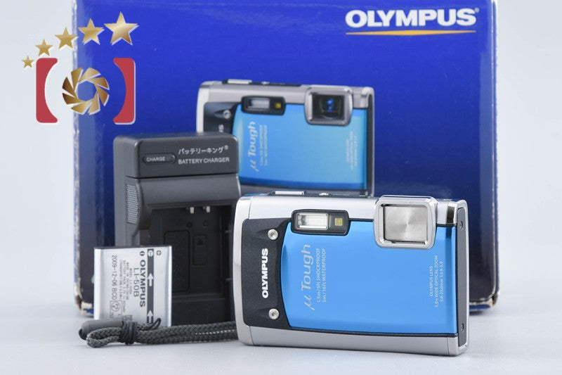 "Shutter count 461" Olympus μ TOUGH-6020 Blue 14.0 MP Digital Camera w/ Box