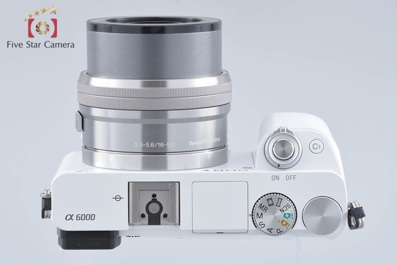 Sony Alpha α6000 ILCE-6000 White 24.3 MP 16-50 Lens [Multiple Languages]