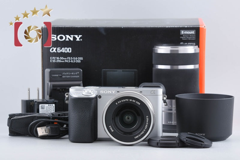 Sony Alpha α6400 ILCE-6400 Silver 16-50 55-210 Lenses [Multiple Languages]