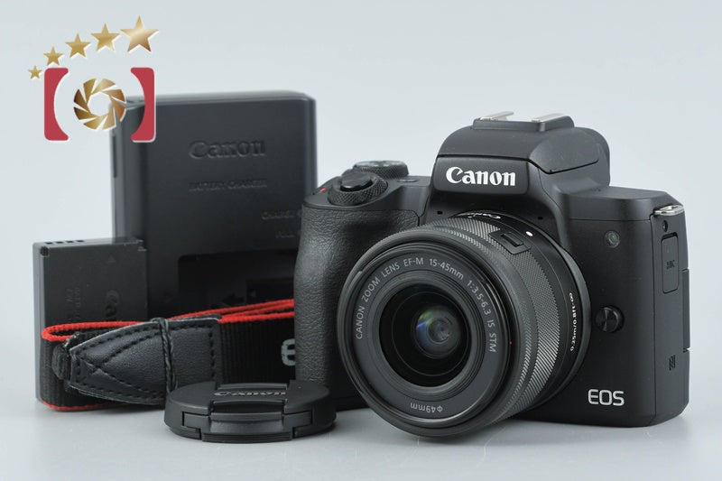 Count 2,000 Canon EOS Kiss M2 Black 24.1 MP EF-M 15-45 IS STM Lens from Japan