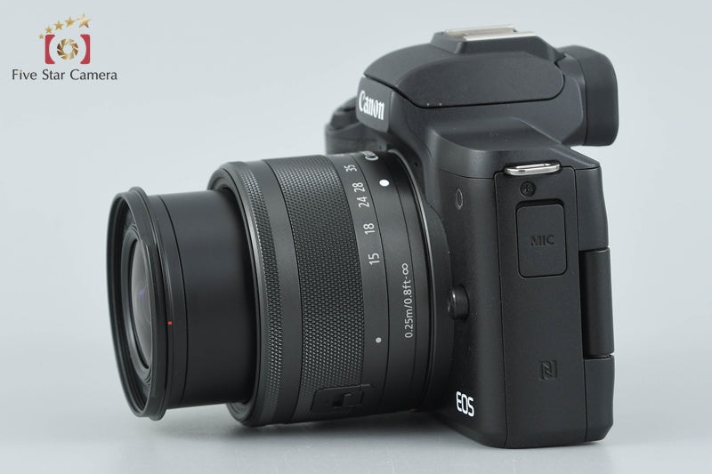 Count 2,000 Canon EOS Kiss M2 Black 24.1 MP EF-M 15-45 IS STM Lens from Japan