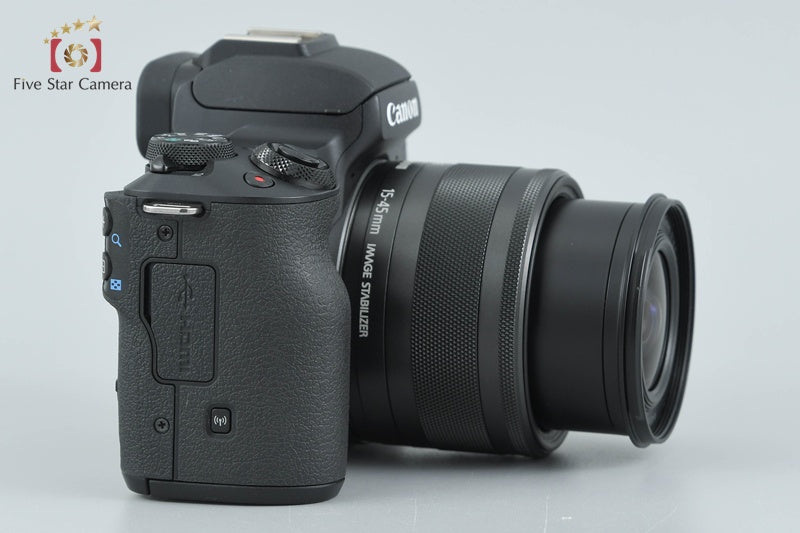 Count 2,000 Canon EOS Kiss M2 Black 24.1 MP EF-M 15-45 IS STM Lens from Japan