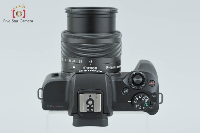 Count 2,000 Canon EOS Kiss M2 Black 24.1 MP EF-M 15-45 IS STM Lens from Japan