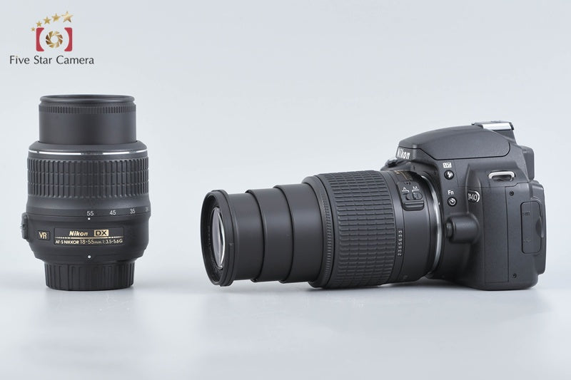 "Shutter count 5,124" Nikon D40 Black 6.1 MP DSLR AF-S DX 18-55 55-200 Lenses