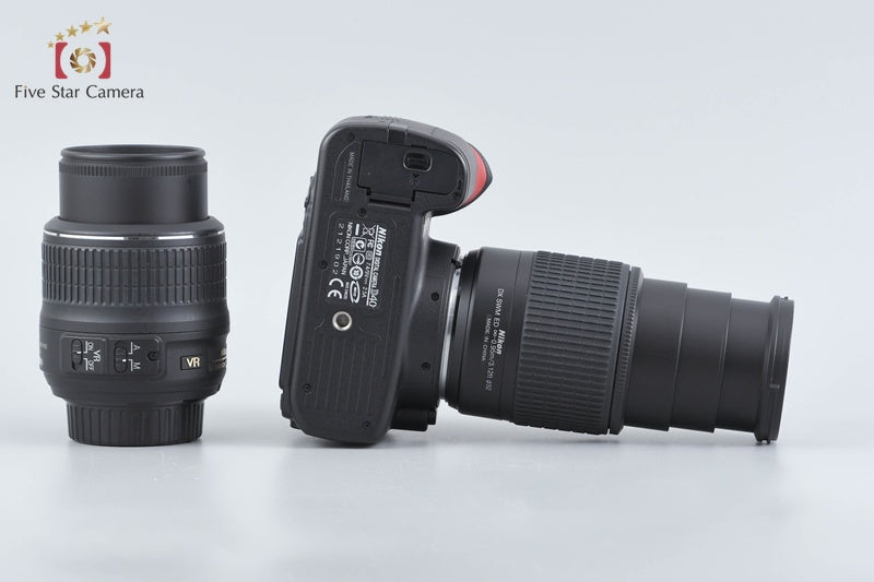 "Shutter count 5,124" Nikon D40 Black 6.1 MP DSLR AF-S DX 18-55 55-200 Lenses