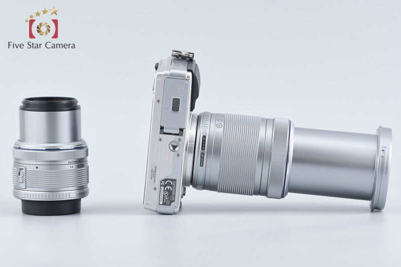 "Count 1,565" Olympus PEN mini E-PM2 Silver 16.5 MP 14-42 40-150 Lenses