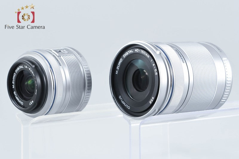 "Count 1,565" Olympus PEN mini E-PM2 Silver 16.5 MP 14-42 40-150 Lenses
