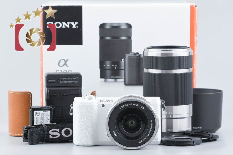 Sony α5100 ILCE-5100 White 24.3 MP 16-50 55-210 Lenses [Multiple Languages]