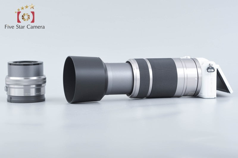 Sony α5100 ILCE-5100 White 24.3 MP 16-50 55-210 Lenses [Multiple Languages]