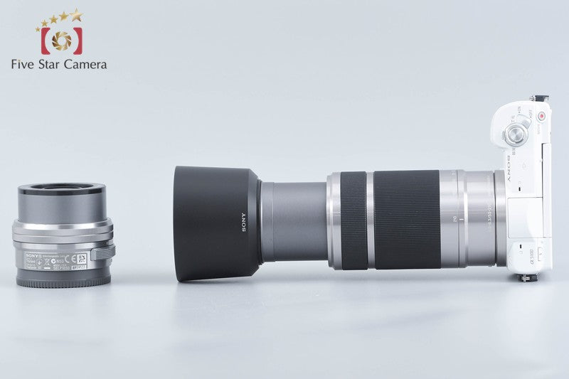 Sony α5100 ILCE-5100 White 24.3 MP 16-50 55-210 Lenses [Multiple Languages]