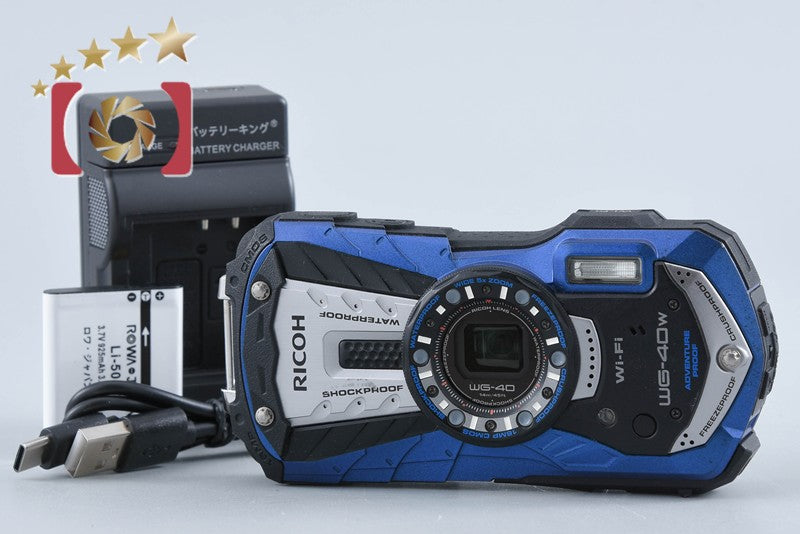 "Shutter count 1" Ricoh Pentax WG-40W Blue 16.0 MP Waterproof Action Camera