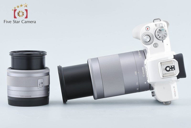 "Count 2,000" Canon EOS Kiss M / M50 White 24.0 MP 15-45 55-200 IS STM Lenses