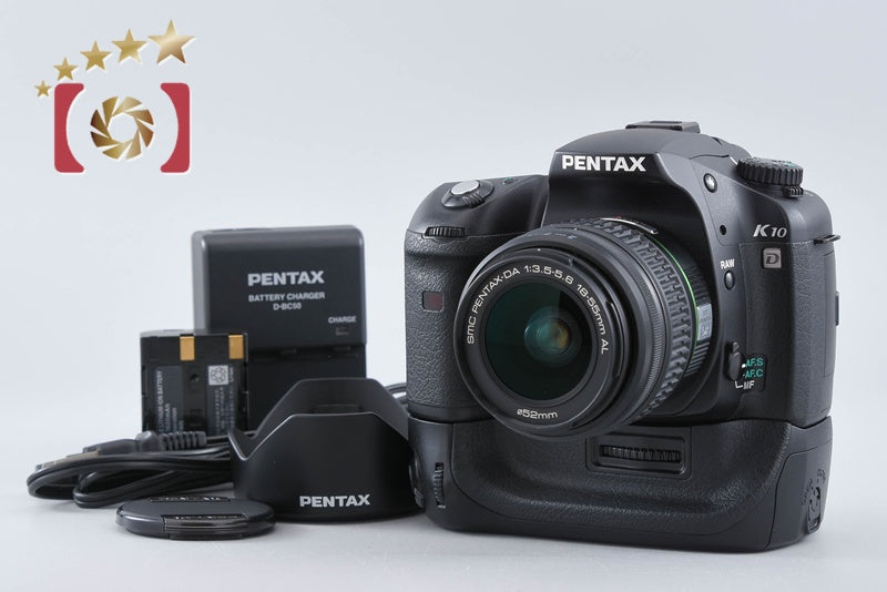"Count 1,392" PENTAX K10D 10.2 MP DSLR Camera 18-55 Lens w/ D-BG2 Battery Grip