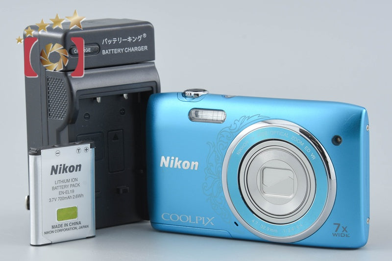 Nikon COOLPIX S3500 Oriental Blue 20.0 MP Digital Camera from Japan