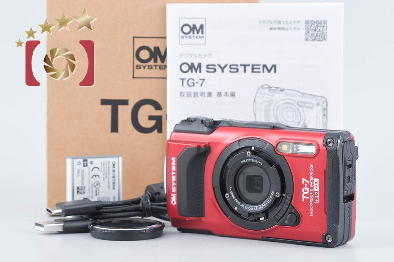 OM SYSTEM Olympus Tough TG-7 Red 12.0 MP Digital Camera w/ Box from Japan