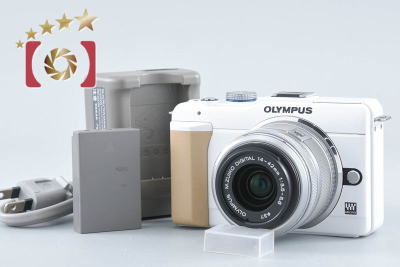 "Count 2,383" Olympus PEN Lite E-PL1s White 12.3 MP 14-42 Lens from Japan