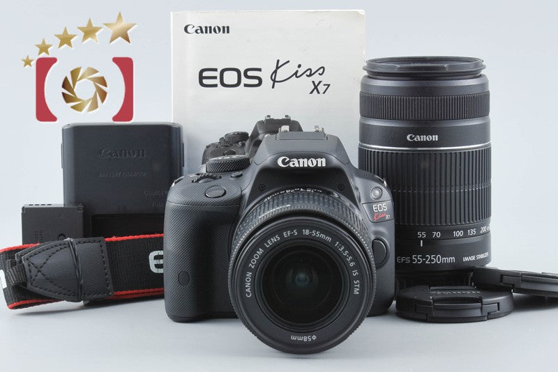 Canon EOS Kiss X7 / Rebel SL1 / 100D 18.0 MP 18-55 55-250 Lenses from Japan