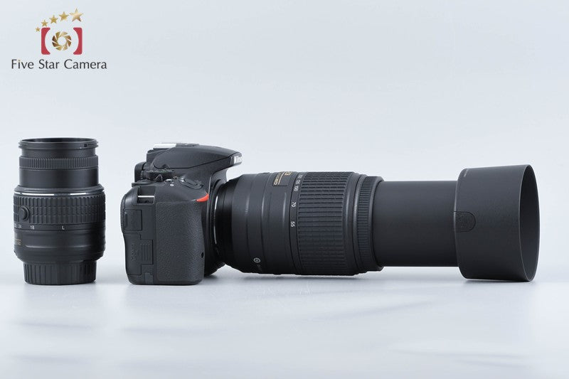 Nikon D5500 Black 24.2 MP DSLR Camera 18-55 55-300 VR Lenses w/ Box from Japan