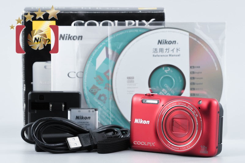 Nikon COOLPIX S6600 Raspberry Red 16.0 MP Digital Camera w/ Box from Japan
