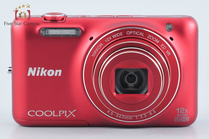 Nikon COOLPIX S6600 Raspberry Red 16.0 MP Digital Camera w/ Box from Japan