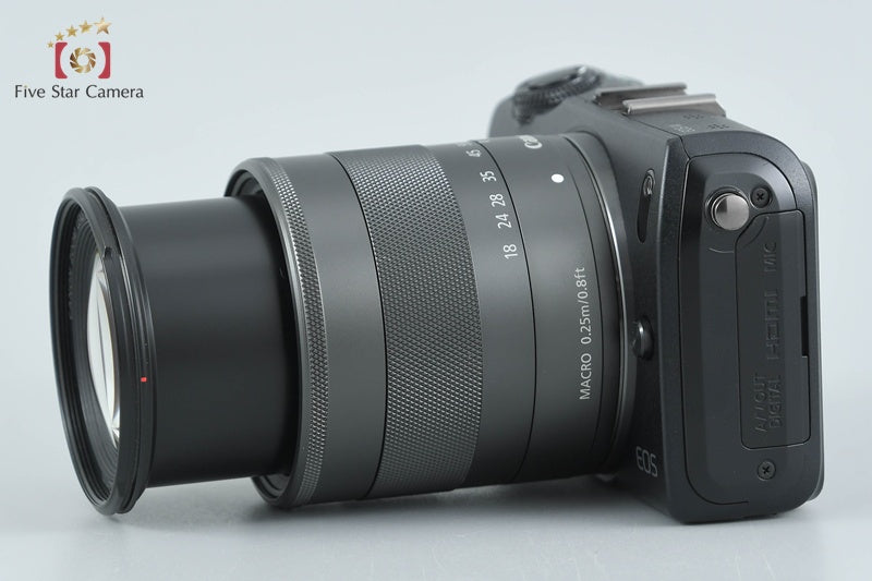 Canon EOS M Black 18.0 MP Mirrorless Camera 18-55 IS STM Lens from Japan