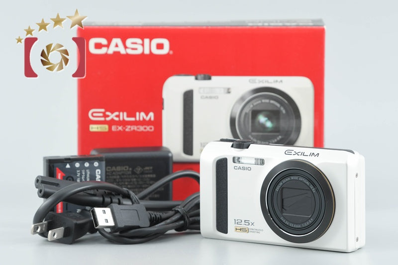 Casio HIGH SPEED EXILIM EX-ZR300 White 16.1 MP Digital Camera w/ Box from Japan
