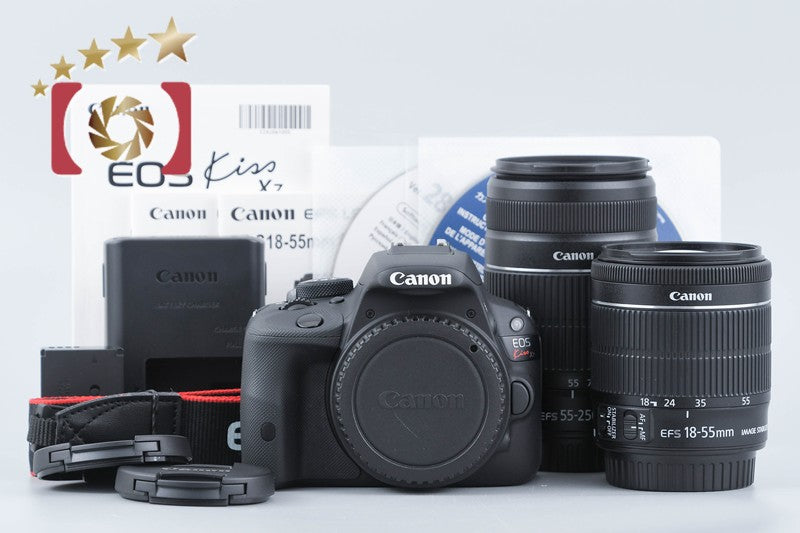 Canon EOS Kiss X7 / Rebel SL1 / 100D 18.0 MP 18-55 55-250 Lenses from Japan
