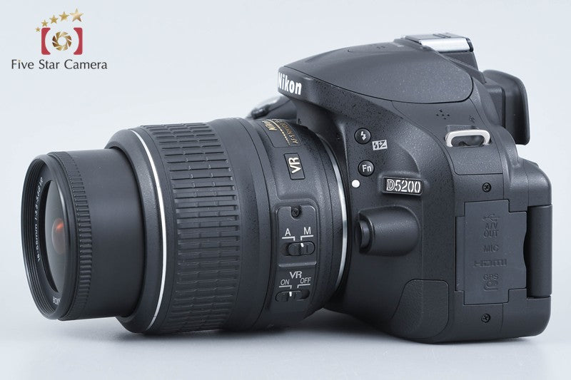 "Count 5,516" Nikon D5200 Black 24.1 MP DSLR Camera 18-55 VR Lens from Japan
